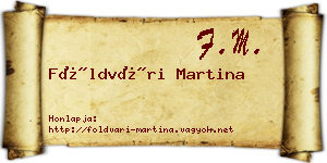 Földvári Martina névjegykártya